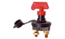 BATTERY SWITCH 75A-300AInterruptor de circuito principal. Cuerpo de plástico y maneta extraíble.