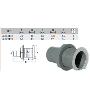 DESAGÜE BAÑERA PLANO 1-1/2"