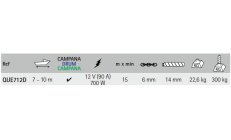 Molinete Eagle 700W 12V 6mm C/c QUE712D nautico