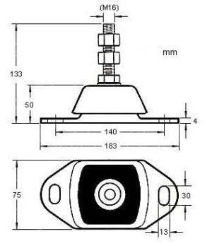 Soporte Motor Silentblock 16mm 160Kg GS38104