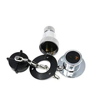 PRESA ESTANCO 3 AMP. 3Enchufes estancos para montaje en cubierta, mamparos, etc. Fabricado en latón cromado, con tapa de plástic