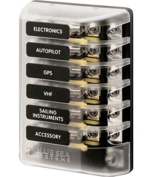 3AG FUSE BLOCK SYSTEMFabricados en policarbonato de gran resistencia con tapa protectora transparente de lexan con espacio para 