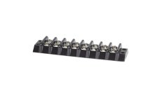 TERMINAL BLOCK, IND 8 CIR 65ABase de nylon. Barra de cobre estañado.