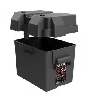 BATTERY BOX SNAP-TOP G-24 BLACKFabricadas en polipropileno inyectado. Completa con cincha y puentes de sujección.