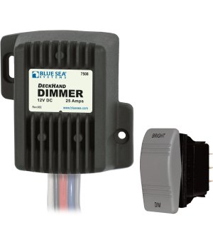 DIMMER DECKHAND 25A 12VControl de voltaje contínuo para areas de luces LEDs, incandescentes y halógenas. Retardo de apagado ajus