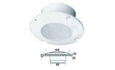 COMBINED LIGHT 105 MM.Luz empotrable para montaje exterior en flybridge, arco de radar, etc. Cuerpo de policarbonato blanco. Hal