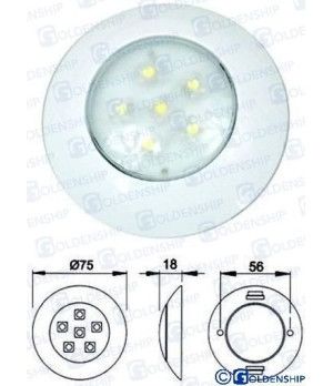 Plafon Interior LED 6W 12V&24V Blanco GS10430 nautico