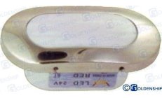 LUZ INT/EXT OVALADA PLATA LED BLANCO