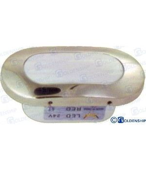 LUZ INT/EXT OVALADA PLATA LED BLANCO