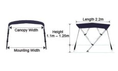 TOLDO BIMINI  4 ARCOS 210/230 cm