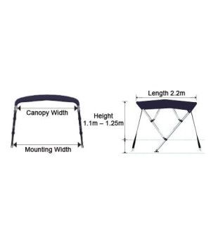 Toldo Bimini 4 Arcos 210/230 cm OCEMA0634B - vista detalle nautico