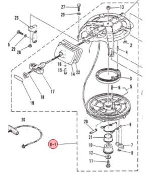 Conjunto de Arranque Mercury 50-92597M - medidas