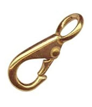 FIXED SNAP HOOK 110 GRS.Fabricado en bronce naval al manganeso, pulido. Muelle de acero inox
