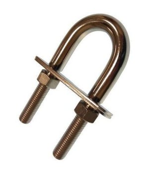 CAVALLOTI A "U" DI SICUREZZA M12Cáncamo de dos pernos. Fabricado en acero inox AISI 316. La placa exterior se apoya directamente