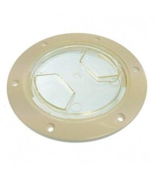 DECK PLATE ABS CLEARCierre hermético a rosca con aro tórico. Base de plástico blanco. Tapa transparente de ABS. Resistente a los
