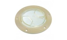 DECK PLATE ABS CLEARCierre hermético a rosca con aro tórico. Base de plástico blanco. Tapa transparente de ABS. Resistente a los
