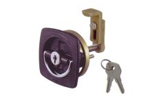 FECHAMENTO COM CHAVE NEGROFabricado en latón cromado y plástico. Montaje empotrado, Ø 51 mm. Para puertas de 6 a 28 mm