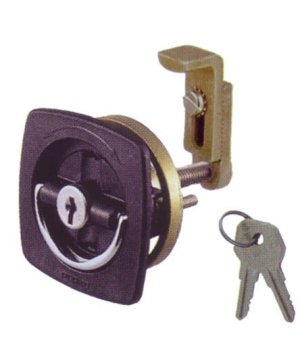CIERRE CON LLAVE NEGRO 63 x 63MMFabricado en latón cromado y plástico. Montaje empotrado, Ø 51 mm. Para puertas de 6 a 28 mm