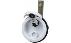 FLUSH LATCH WHITETirador para tapas de cofres y tambuchos. Totalmente estanco. Fabricado en latón cromado y plástico. Montaje em
