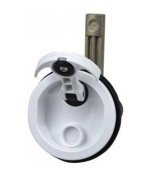 FLUSH LATCH WHITETirador para tapas de cofres y tambuchos. Totalmente estanco. Fabricado en latón cromado y plástico. Montaje em