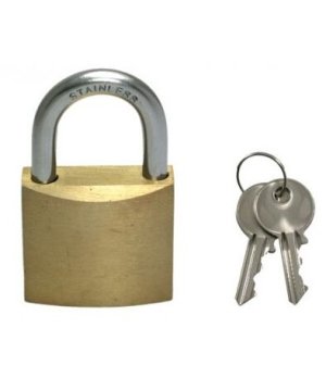 MARINE PADLOCK 40 MM.Candado marino con cuerpo de latón y aro de acero inox