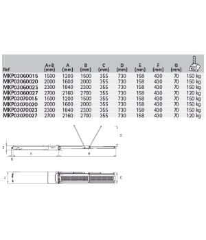 HYDRAULIC GATEWAY TELESCOPIC AMBRA 2000Pasarela telescópica hidráulica con acero inoxidable tubular AISI 316 con sección rectang
