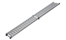 FOLDING GANGWAY ALU 2M.Fabricada en aluminio anodizado plata y piso de aluminio antideslizante. Se suministra con pasamanos y ti