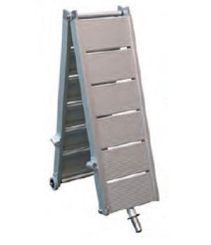 PASARELA ALUMINIO PLEGABLE 2,5MFabricada en aluminio anodizado plata y piso de aluminio antideslizante. Se suministra con pasama