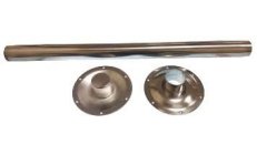 TABLE PEDESTAL COMPLETE S.STEELTubo y bases de acero inox