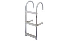 LADDER 3 STEPS WIDTH 26 CM.Fabricada en aluminio anodizado. Peldaños de plástico blanco. Brazos forrados con antideslizante