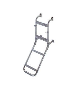 LADDER C-90 4 STEPSFabricada en acero inox AISI-316. Plegable y abatible. Peldaños de plástico antideslizante