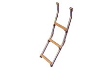 PLATFORM LADDER 3 STEPSFabricada en tubo de acero inox AISI-316 Ø 25 mm. Plegable, con peldaños de madera. Para adaptar a plataf