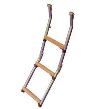 ESCALERA PARA PLATAFORMAFabricada en tubo de acero inox AISI-316 Ø 25 mm. Plegable, con peldaños de madera. Para adaptar a plata