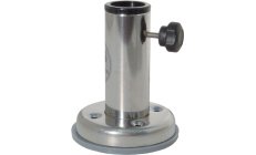 BASE RETTA ACCIAIO INOX.Base inoxidable para astas de bandera. Con tornillo de fijación