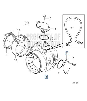 COTOVELO DE ESCAPE EM AÇO INOXIDÁVEL VOLVO D6 22948847