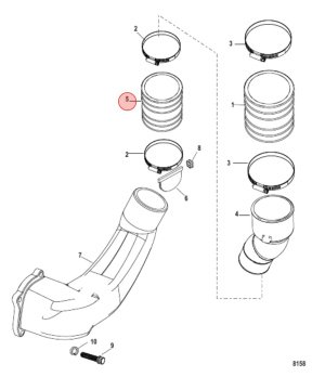 EXHAUST HOSE 3" MANIFOLD 32-90949TReferencia original Mercruiser 32-90949T