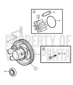 GIRANTE VOLVO 21213664PARA MOTORES VOLVO 3.0 GXI, 4.3, 5.0, 5.7 GXI D3