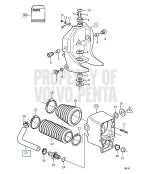 TUBO ACQUA SUPERIORE VOLVO SX 3852352PARA COLAS VOLVO PENTA SX
