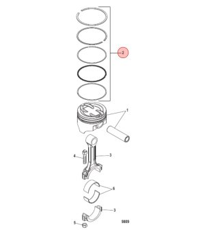 Aros Piston 5.0 5.7 6.3 STD 3857670 Mercruiser RM39-802559 - vista detalle