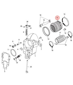 SOFFIETTO DI POPPA ALPHA ONE GEN 2 816431A1Fuelle transom Alpha One Gen II. Con abrazadera y casquillo. R.O. 816431A1