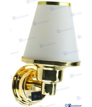 Aplique Latão Polido Halogéneo 12V 10W (GS10420)Aplique halogéneo em latão polido para iluminação náutica 12V 10W. Acabamento pr