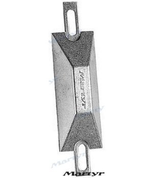 Anodo con Supporto 116x43mm (CM-500Z)Anodo sacrificale in zinco 116x43mm con supporto integrato per proteggere motori fuoribordo