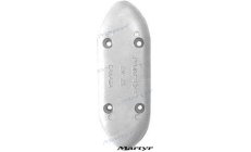 Ânodo de Casco 235x86 mm Alumínio (CMM25-A)Ânodo sacrificial de casco em alumínio marinho, 235x86 mm. Proteção catódica duradour