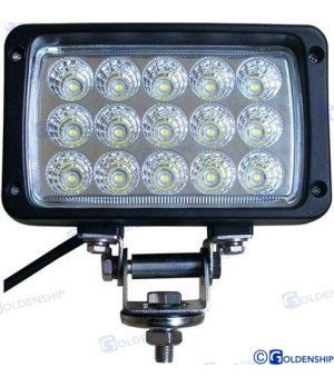 Foco LED de Convés 45W Preto (GS10244)Foco LED 45W, 2300 lúmenes, IP68, corpo alumínio e suporte inox ajustável. Iluminação prof