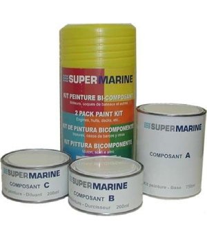 PAINT MERCRUISER 1.4 LKit de pintura de poliuretano bicomponente, compuesto por pintura base, endurecedor y diluyente.