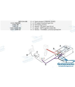 Kit Motore Fuoribordo/Popa 1 Trim 24V (GLESA2A-1E-OSBD-TR24)Kit motore fuoribordo con trim 24V per barche. Sistema completo e af