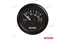 Voltímetro 8/32V Preto (RECKY13201)Voltímetro digital 8/32V para monitorização de baterias marinhas. Indicador fiável com visor 