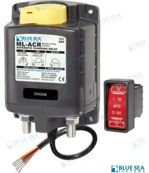 Relé Automatico di Carica 24V con Controllo Manuale (BS7623)Relé automatico di carica 24V con controllo manuale per sistemi mari
