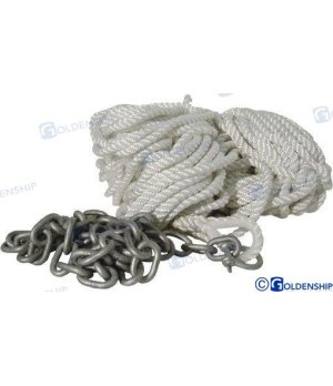 Corda Ancoraggio 8x50 m con Catena (GS60041)Corda ancoraggio 8 mm x 50 m con catena integrata. Resistente e affidabile per il fo