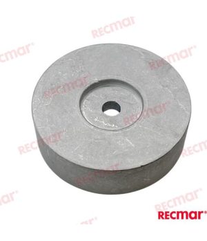 ANODO DISCO POPA 140X35mm (ZN)Ánodo de sacrificio en disco para la protección catódica de la popa en embarcaciones. Compatible c